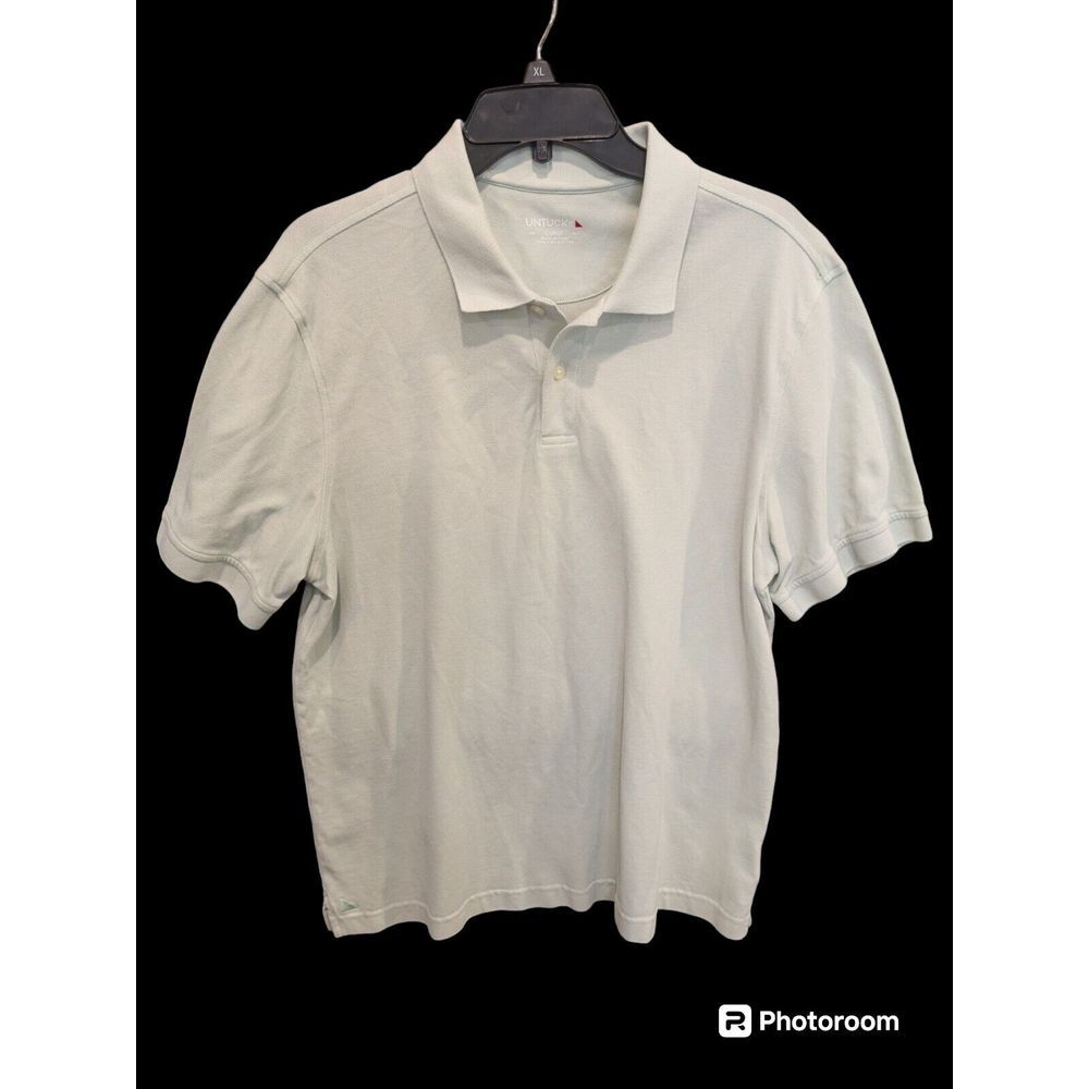 UNTUCKit Mens Designer Short‎ Sleeve Light Yellow  Polo Shirt Golf Large